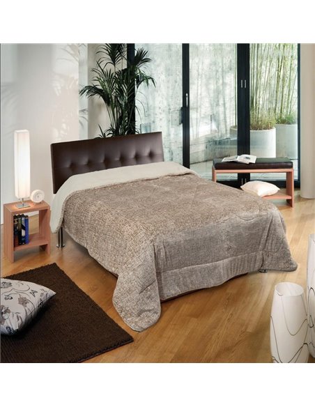 Κουβερτοπάπλωμα μονό flannel με κάτω όψη sherpa μπεζ 160x220εκ.