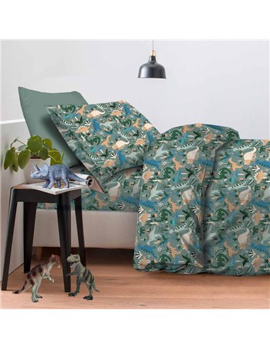 Σετ παιδικά σεντόνια μονά dinosaurs από 100% βαμβάκι 170x260εκ.