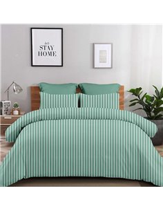 Σετ σεντόνια μονά Silvia πετρόλ από 100% βαμβάκι 175x260εκ.