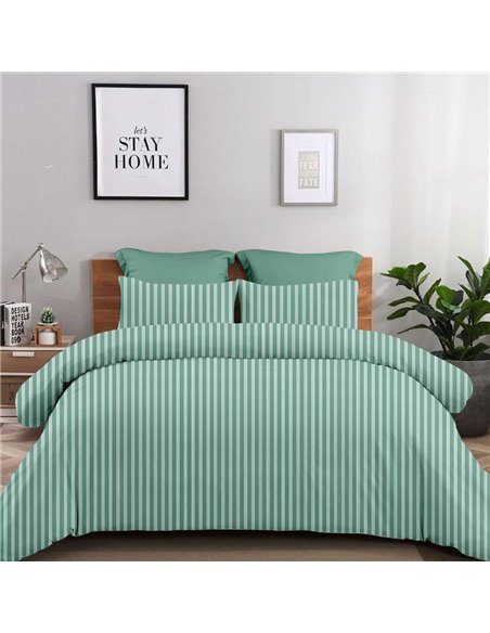 Σετ σεντόνια μονά Silvia πετρόλ από 100% βαμβάκι 175x260εκ.