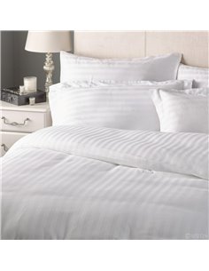 Παπλωματοθήκη 200 κλωστών 80% βαμβάκι 20% πολυέστερ 160x240εκ. λευκή ριγέ