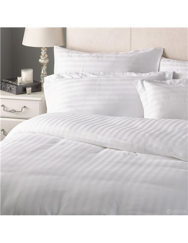 Παπλωματοθήκη 200 κλωστών 80% βαμβάκι 20% πολυέστερ 160x240εκ. λευκή ριγέ