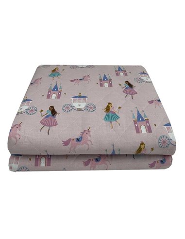 Κουβερλί παιδικό princess από 100% βαμβάκι 160x250εκ.