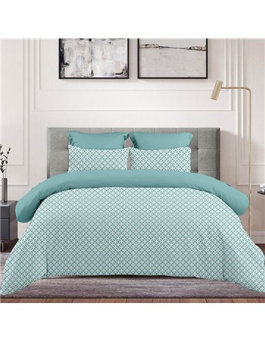 Σετ σεντόνια μονά Sienna πετρόλ από 100% βαμβάκι 175x260εκ.