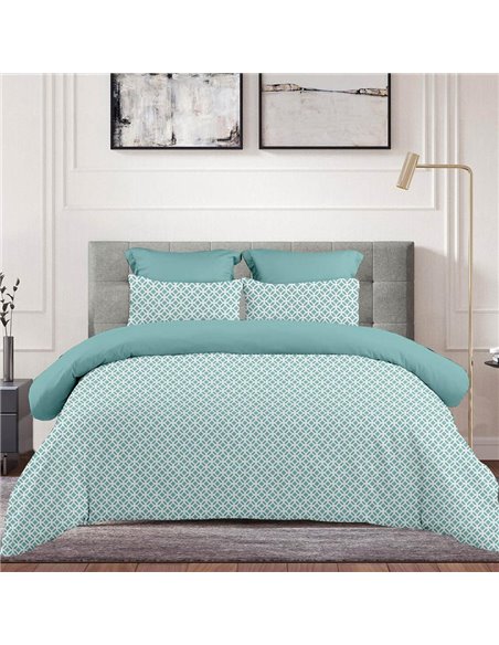 Σετ σεντόνια μονά Sienna πετρόλ από 100% βαμβάκι 175x260εκ.