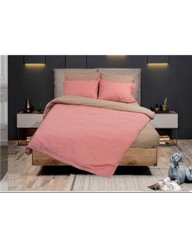 Σετ σεντόνια υπέρδιπλα RAINBOW Amethyst-Smoke από 50% βαμβάκι 220x250εκ.