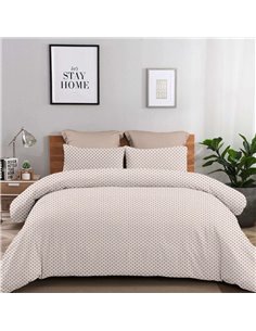 Σετ σεντόνια μονά Olivia beige από 100% βαμβάκι 175x260εκ.