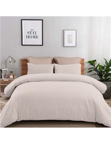 Σετ σεντόνια μονά Olivia beige από 100% βαμβάκι 175x260εκ.