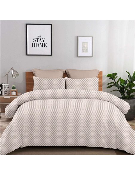 Σετ σεντόνια μονά Olivia beige από 100% βαμβάκι 175x260εκ.
