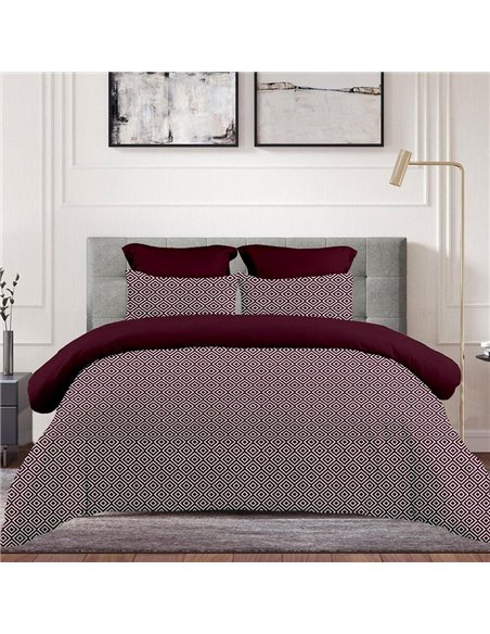 Σετ υπέρδιπλα σεντόνια red wine από 100% βαμβάκι 245x260εκ.