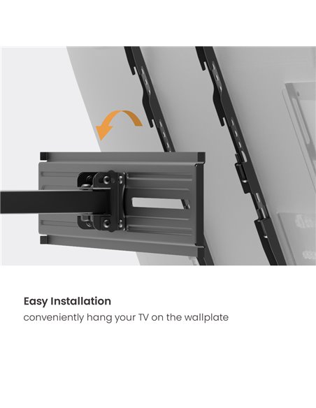 POWERTECH επιτοίχια βάση PT-1389 για τηλεόραση 37-80", full motion, 40kg