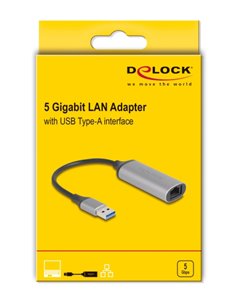 DELOCK αντάπτορας δικτύου 81571, USB, 5Gbps Ethernet, ασημί