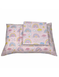 Σετ παιδικά σεντόνια μονά rainbow clouds από 100% βαμβάκι 175x260εκ.