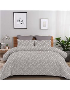 Σετ υπέρδιπλα σεντόνια Gloria Grey από 100% βαμβάκι 245x260εκ.