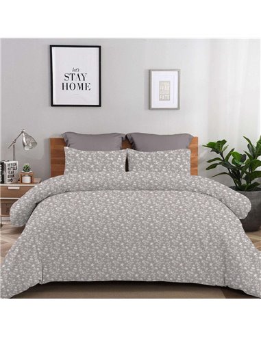 Σετ υπέρδιπλα σεντόνια Gloria Grey από 100% βαμβάκι 245x260εκ.