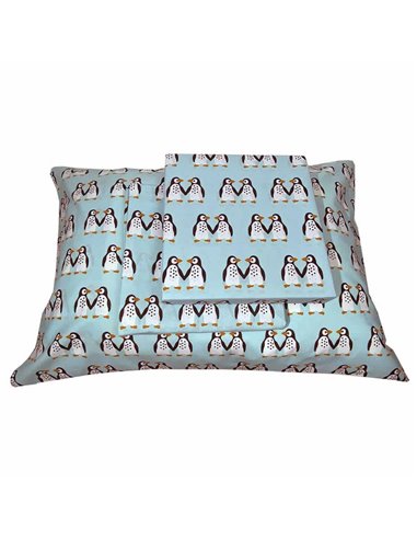 Σετ παιδικά σεντόνια μονά penguins από 100% βαμβάκι 175x260εκ.