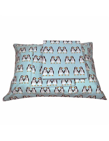 Σετ παιδικά σεντόνια μονά penguins από 100% βαμβάκι 175x260εκ.