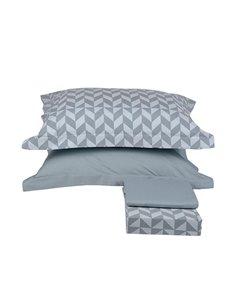 Σετ σεντόνι με λάστιχο μονό Rombia γκρι από 100% βαμβάκι 100x200εκ.+30εκ.