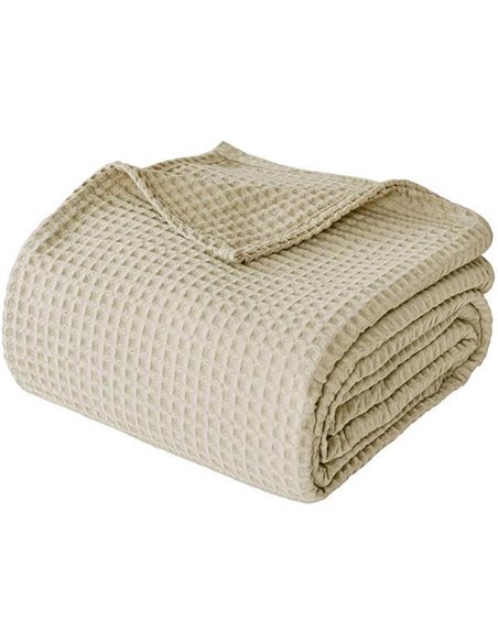 Κουβέρτα "Pablo" πικέ 100% βαμβακερή 220x240εκ. εκρού