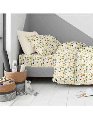 Σετ παιδικά σεντόνια μονά safari - zoo από 100% βαμβάκι 170x260εκ.