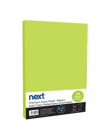 Χαρτόνι φωτοαντιγραφικό λαχανί Α4 100 φύλλα 160γρ