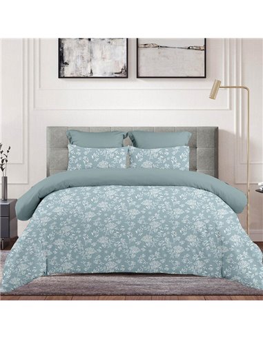 Σετ υπέρδιπλα σεντόνια Amaryllis γκρι από 100% βαμβάκι 245x260εκ.