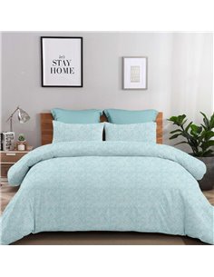 Σετ σεντόνια μονά Aliessia πετρόλ από 100% βαμβάκι 175x260εκ.