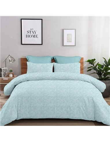 Σετ σεντόνια μονά Aliessia πετρόλ από 100% βαμβάκι 175x260εκ.