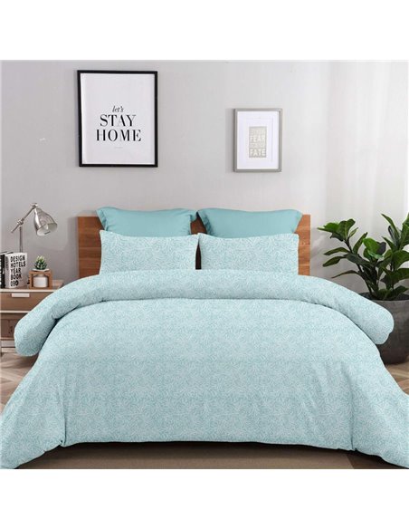 Σετ σεντόνια μονά Aliessia πετρόλ από 100% βαμβάκι 175x260εκ.