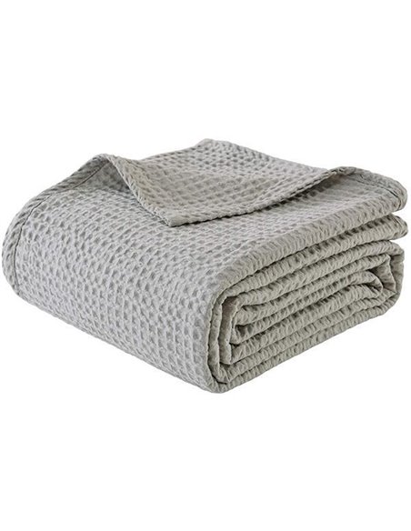 Κουβέρτα "Pablo" πικέ 100% βαμβακερή 220x240εκ. γκρι