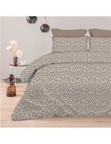 Σετ υπέρδιπλα σεντόνια Emelia beige από 100% βαμβάκι 245x260εκ.