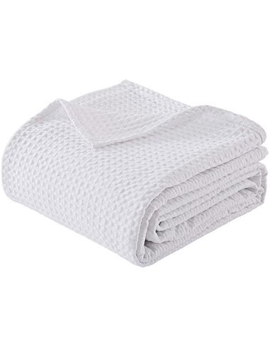 Κουβέρτα "Pablo" πικέ 100% βαμβακερή λευκή 220x240εκ.