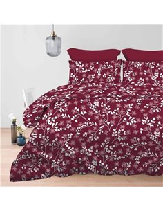 Σετ υπέρδιπλα σεντόνια Daisy redwine από 100% βαμβάκι 245x260εκ.