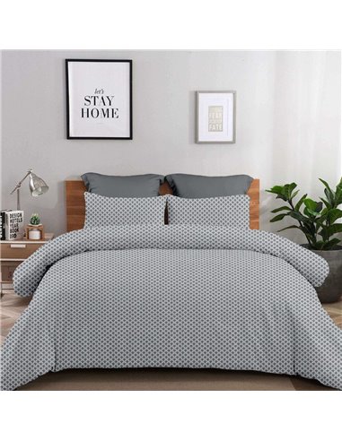 Σετ σεντόνια μονά Olivia grey από 100% βαμβάκι 175x260εκ.