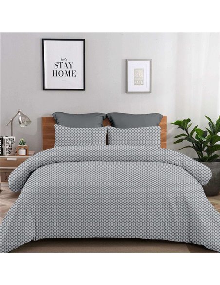 Σετ σεντόνια μονά Olivia grey από 100% βαμβάκι 175x260εκ.