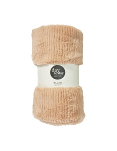 Κουβέρτα γούνινη υφή μπεζ 150x125εκ.