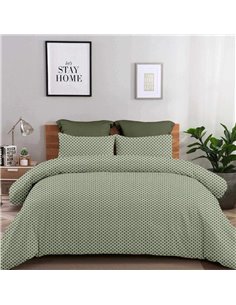 Σετ υπέρδιπλα σεντόνια Olivia olive από 100% βαμβάκι 245x260εκ.