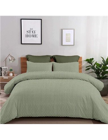 Σετ υπέρδιπλα σεντόνια Olivia olive από 100% βαμβάκι 245x260εκ.