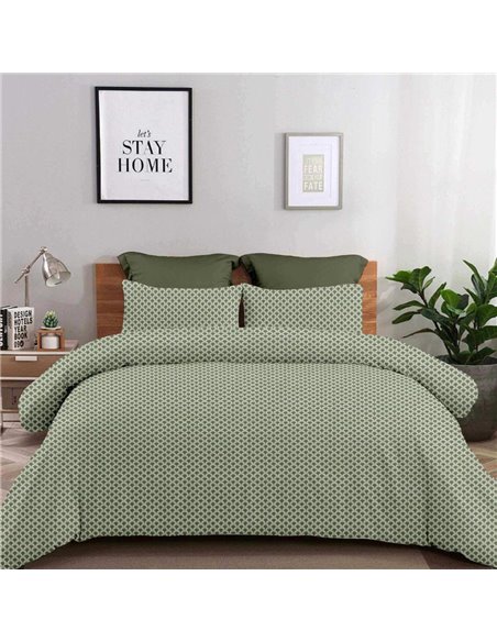 Σετ υπέρδιπλα σεντόνια Olivia olive από 100% βαμβάκι 245x260εκ.