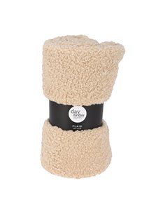Κουβέρτα teddy fleece μπεζ 150x120εκ.