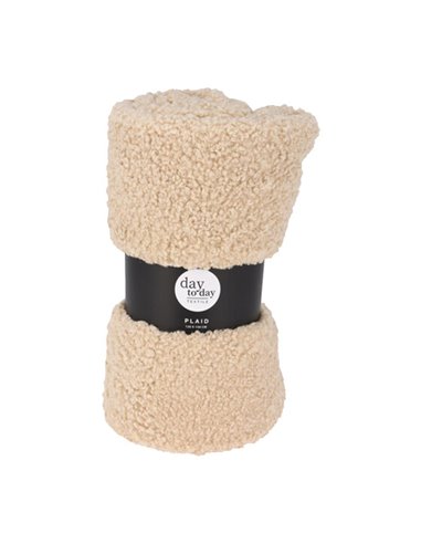 Κουβέρτα teddy fleece μπεζ 150x120εκ.