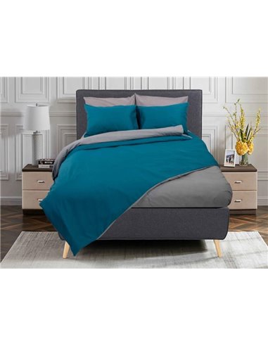 Σετ σεντόνια υπέρδιπλα RAINBOW Emerald-Grey από 50% βαμβάκι 220x250εκ.