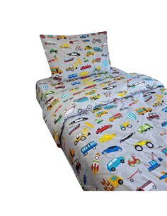 Σετ παιδικά σεντόνια μονά Transport από 100% βαμβάκι 175x260εκ.