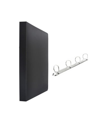 Νext ντοσιέ PP με 4 κρίκους D μαύρο Y32x25x4,5εκ.