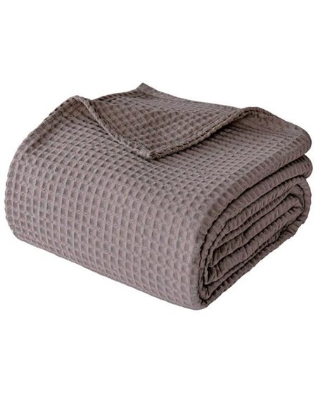 Κουβέρτα "Pablo"  πικέ 100% βαμβακερή μπεζ-καφέ 220x240εκ