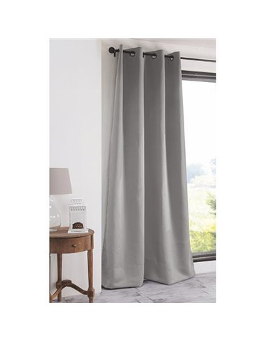 Κουρτίνα black out Coveri έτοιμη με κρίκους ανοιχτό γκρι 140x270εκ