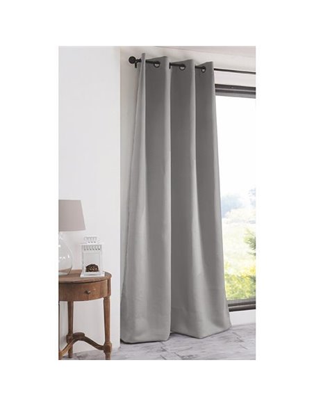 Κουρτίνα black out Coveri έτοιμη με κρίκους ανοιχτό γκρι 140x270εκ