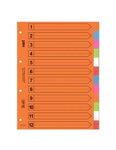 Next διαχωριστικά χάρτινα ντοσιε 1-12 Α4