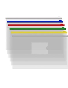 Τσαντάκι διαφανές με φερμουάρ κοκτέηλ 5 χρώματα Υ24x33,5εκ