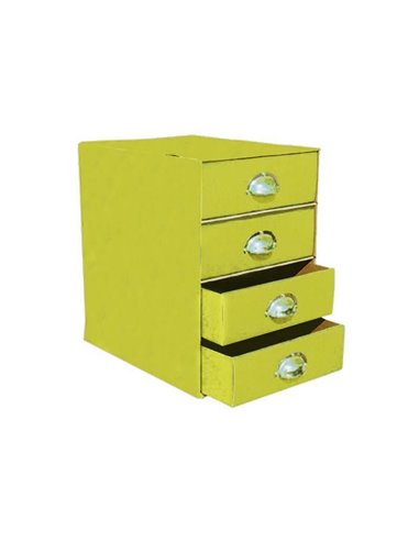 Next συρταριέρα 4 συρτάρια classic κίτρινη Α4 Υ36x24x33εκ.